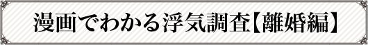 漫画でわかる浮気調査【離婚編】